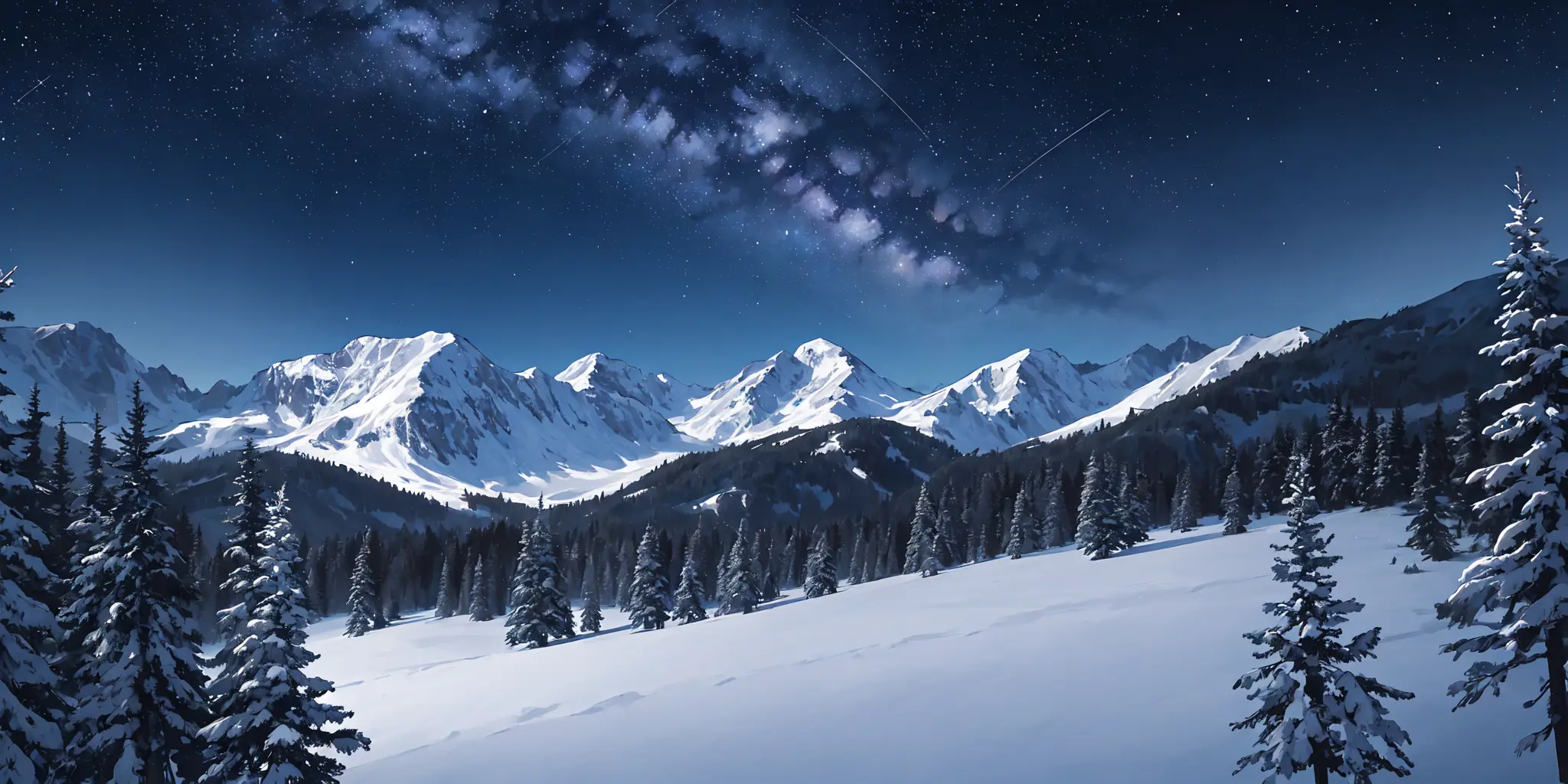 A landscape generated by Stable Diffusion.